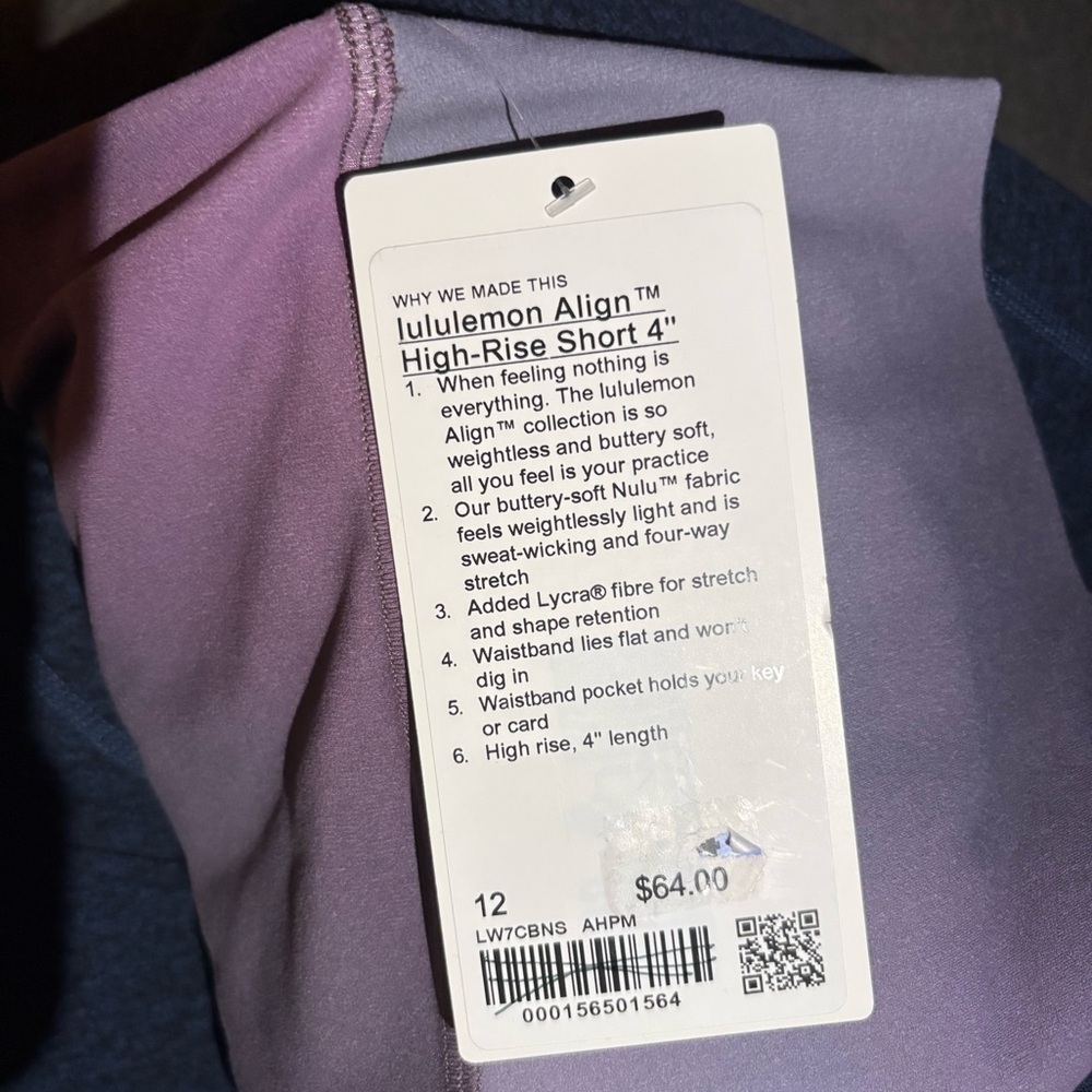 Lululemon Lululemon Align High-Rise Short 4"
Aurora Haze Purple Multi - Picture 14 of 14
